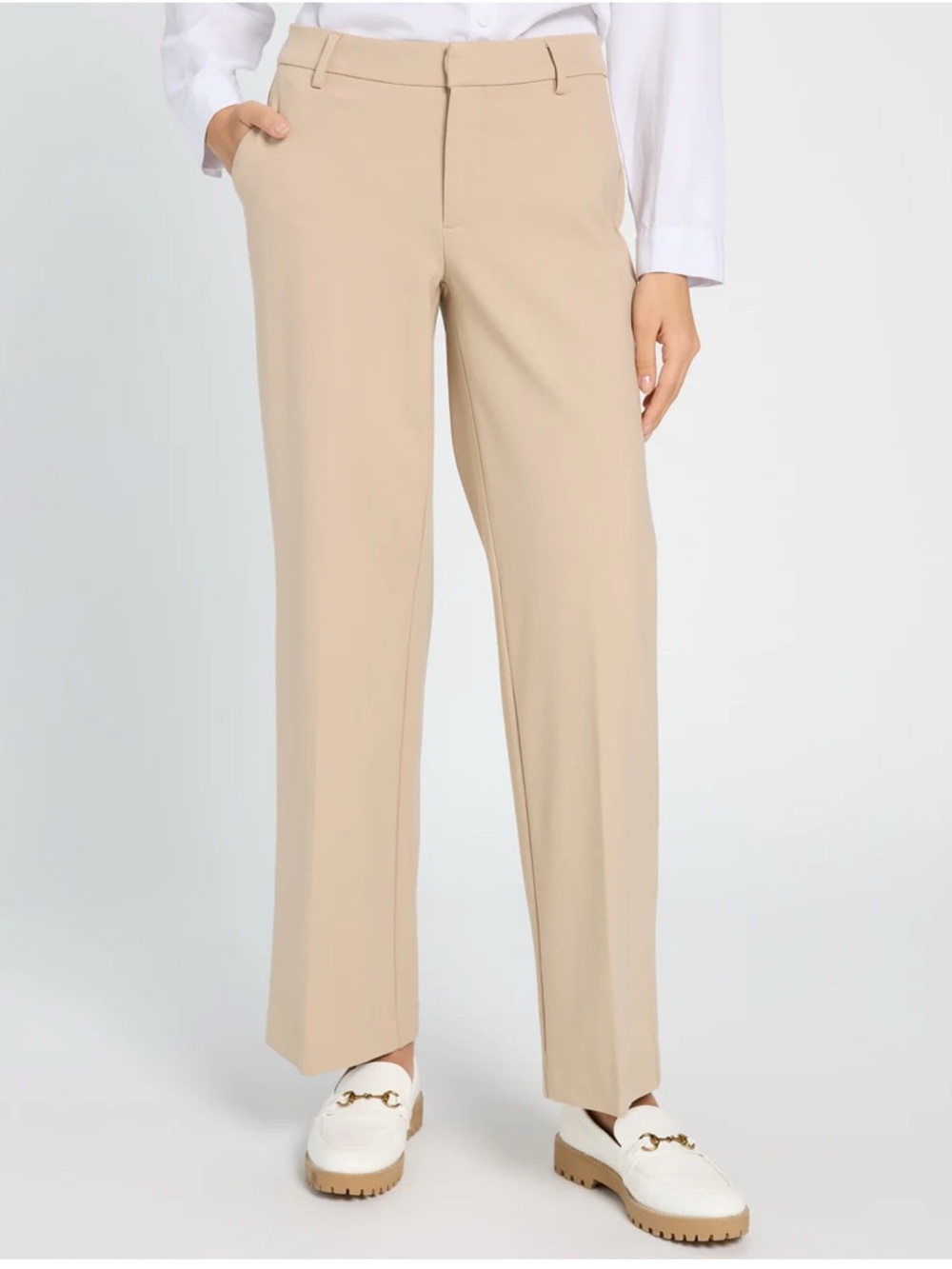 Liverpool Kelsey Beige Straight-Leg Dress Trousers ❤️ SZ 16